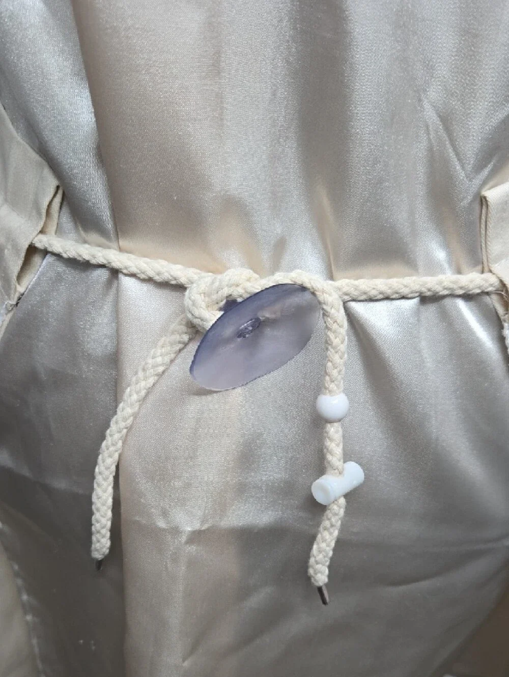 Cream Floral Embroidered Sheer Overlay Apron